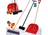 Kotarbau® Set Pala Da Neve Con Manico In Legno 134,5 Cm Scopa Stradale Con Manico 43 Cm Raschietto Per Ghiaccio 119 X 20 Cm + Guanti Pala Da Neve Pala Da Neve Pala Da Neve Manico In Legno Per Sgombero Neve