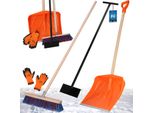 Kotarbau® Set Pala Da Neve Con Manico In Legno 136 Cm Scopa Stradale Con Manico 43 Cm Raschietto Per Ghiaccio 119 X 20 Cm + Guanti Pala Da Neve Spazzola Da Neve Spazzola Da Neve Manico In Legno Per Rimozione Neve