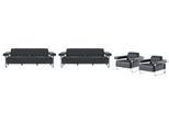 Divani Completi Nero Unicolore 4 Pezzi Set 3 Posti A Sedere 2 Posti A Sedere Stile Moderno