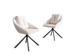 Sweiko Sedia Da Pranzo Sedia Di Velluto Sedia Imbottita Sedia Girevole, Tessuto Di Velluto Traspirante, Design Ergonomico, 2 Pezzi, Beige