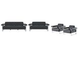 Set Di Divani Da Ufficio A 4 Pezzi In Stile Moderno Nero Chestefield Design