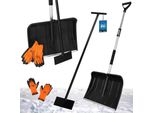 Kotarbau® Set Pala Da Neve Con Manico Telescopico 84-118 Cm Raschietto Per Ghiaccio 119 X 20 Cm + Guanti Caldi Pala Da Neve Rimuovi Neve Pala Da Neve Raschietto A Spinta Per Auto Con Manico Pala Con Manico In Alluminio