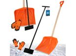 Kotarbau® Set Pala Da Neve Con Manico In Legno 136 Cm Raschietto Per Il Ghiaccio 119 X 20 Cm + Guanti Pala Da Neve Calda Rimuovi Neve Pala Da Neve Auto Raschietto A Spinta Con Manico Pala Con Manico