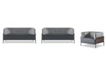 Set Di Sedute Per Ufficio Nere Di Design 2X Similpelle 2 Posti Poltrona Elegante 3 Pezzi