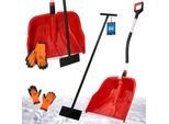 Kotarbau® Set Pala Da Neve Con Manico In Alluminio 144 Cm Raschietto Per Ghiaccio 119 X 20 Cm + Guanti Pala Da Neve Calda Rimuovi Neve Pala Da Neve Auto Raschietto A Spinta Con Manico Pala Con Manico