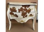 Casa Padrino Cassettone Barocco In Vacchetta Bianco / Marrone / Oro 100 Cm - Mobili Barocchi