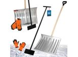 Kotarbau® Set Pala Da Neve Con Manico In Legno 137 Cm Raschietto Per Ghiaccio 119 X 20 Cm + Guanti Caldi Pala Da Neve Togli Neve Pala Da Neve In Alluminio Raschietto Per Paraurti Auto Con Manico Pala Con Manico
