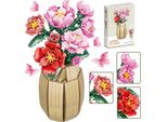 Coil Blocchi Da Costruzione, Bouquet Di Fiori, Set Di Blocchi Da Costruzione, Blocchi Da Gioco, Set Da Costruzione, Collezione Botanica, Arredamento Per La Casa, Modello: 9114, Rosa, 550 Pezzi.