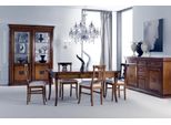 Set Sala Da Pranzo 7 Pezzi Tavolo Sedie Cassettiera Gruppo Vetrina Legno Marrone