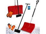 Kotarbau® Set Pala Da Neve Con Manico In Alluminio 135 Cm Raschiaghiaccio 119 X 20 Cm + Guanti Pala Da Neve Calda Rimuovi Neve Pala Da Neve Raschia Auto A Spinta Con Manico Pala Con Manico