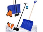 Kotarbau® Set Pala Da Neve Con Manico In Legno 135 Cm Raschietto Per Il Ghiaccio 119 X 20 Cm + Guanti Pala Da Neve Calda Rimuovi Neve Pala Da Neve Auto Raschietto A Spinta Con Manico Pala Con Manico