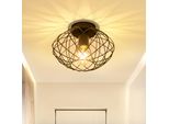 Zmh Faretto Da Soffitto Nero Lampada Da Corridoio 1 Fiamma Da Soffitto Piccole Luci Da Soffitto Industriale Lampada Da Soggiorno Retrò Con Attacco E27 Max.40W Lampada Da Cucina Ø 25Cm
