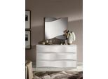 Set Di Lusso Di Cassettiere Con Specchio Set Di Cassettiere Console Legno Design Moderno Bianco