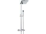 Granitan | Miscelatore Per Doccia Cube Slim - Cromo - Termostato - Doccia Confortevole - Design Senza Tempo
