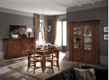 Set Mobili In Legno Cassettiera 4X Sedia Tavolo Vetrina Nuovo Gruppo Sala Da Pranzo 7Pz
