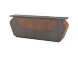 Credenza Schedario Studio Grigio Marrone Bicolore Stile Moderno