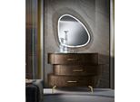 Cassettiera Con Specchio Comò Camera Da Letto Armadio Legno Design Moderno Set Marrone