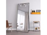 180X80Cm Specchio A Figura Intera Con Supporto, Grande Specchio Verticale Da Parete Per Camera Da Letto, Soggiorno, Spogliatoio, Corridoio (Specchio Da Toilette Nero)
