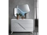 Cassettiera Con Specchio Cassettiere In Legno Mobili Armadio Camera Da Letto Bianco Credenza Nuovo