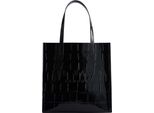 Ted Baker Borsa Shopper Borsa A Tracolla Croccon Croc Effect Large Icon Bag Jet - Black Nero