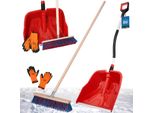 Kotarbau® Set Pala Da Neve Con Manico In Alluminio 144 Cm Scopa Stradale 43 Cm + Guanti Pala Da Neve Spazzaneve Scopa Da Giardino Con Manico Pala Da Neve Per Esterni Auto Per Sgombero Neve