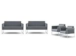 Set Studio 4 Pezzi 2X 2 Posti Con 2X Poltrona Grigio Unicolore Moderno