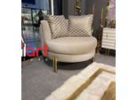 Poltrona Seduta Design Soggiorno Tappezzeria Legno Tappezzeria Moderna Lusso Beige