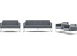 Set Da Studio 4 Pezzi 3 Posti 2 Posti 2X Poltrona Grigio Unicolore Moderno