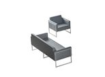 Set Studio 2 Pezzi 3 Posti Con Poltrona Grigio Unicolore Design Moderno