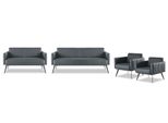 Set Da Studio 4 Pezzi 3 Posti 2 Posti 2X Poltrona Nero Unicolore