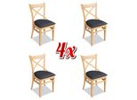 Set Di Sedie Di Design Gruppo Imbottitura Tessile 4X Sedie Mobili Poltrone Di Lusso Nuovo