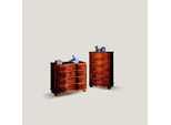 Mobile In Legno Italiano Di Design Cassettiera Di Lusso 4 Cassetti Credenza Marrone
