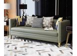 Divano Divano Tappezzeria Sedile Set Divani In Pelle 3+2+2 Chesterfield Nuovo