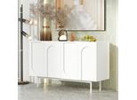 Credenza Merax Con 4 Ante E Ripiani Regolabili, Cassettiera, Credenza, Credenza Moderna Minimalista Bianco Puro, Bianco