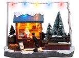 3.07 Scena Natalizia Illuminata Stand Di Vendita Uomo Di Natale - Dimensioni Circa 18,5 X 9,5 X 14 Cm