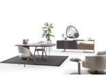 Elegante Set Per Sala Da Pranzo Tavolo Da Pranzo 4X Sedie Imbottite Credenza Specchio
