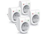Presa Di Corrente Arendo 4X, Adattatore Di Protezione Da Sovratensione Schuko, Led, Blocco Di Sicurezza Per Bambini, 3500W