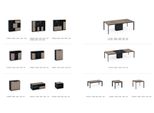 Mobili Per Ufficio Set Di 2 Pezzi Scrivania Direzionale + Schedario Tavoli Scaffali Scrivania