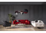 Set Di Divani 331 Posti Divano Poltrona Tessuto Rosso Chesterfield Seduta Di Lusso