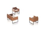 Set Studio 3 Pezzi 2 Posti 2X Poltrona Marrone Unicolore Soggiorno