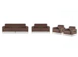 Set Studio 3 Posti 2 Posti 2X Poltrona Marrone Unicolore Moderno