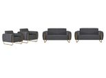 Divani In Tessuto Studio 4 Pezzi 2X 2 Posti Con 2X Poltrona Grigio Unicolore