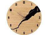 Sensahome Orologio Da Parete Marrakesh - Orologio Moderno Rotondo Con Numeri - Design Scandinavo Con Legno - Ø30 Cm - Beige