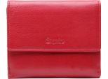 Esquire Pelle Portafoglio Viktoria Wallet With Flap Red Rosso Scuro