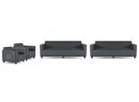 Set Da Studio 4 Pezzi 2X 3 Posti 2X Poltrona Nero Unicolore Moderno