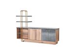 Credenza Armadio Per Archiviazione Design Moderno Marrone Grigio Bicolore Sala Di Lavoro
