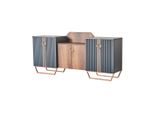 Credenza Armadio Archivio Studio Grigio Marrone Bicolore Rettangolare