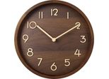 Sensahome Orologio Da Parete Helsinki - Orologio Moderno Rotondo Con Numeri - Legno In Stile Nordico - Ø30 Cm - Marrone