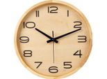 Sensahome Orologio Da Parete Milano - Orologio Moderno Rotondo Con Numeri - Legno In Stile Nordico - Ø30 Cm - Legno Color Beige