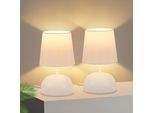 Zmh Set Di 2 Lampade Da Tavolo Con Cavo - Lampada Da Tavolo In Tessuto Bianco Lampada Da Notte Moderna Camera Da Letto Lampada Da Letto Design Piccola Lampada Da Scrivania Per Soggiorno Ufficio Letto Tavolo Finestra Hotel